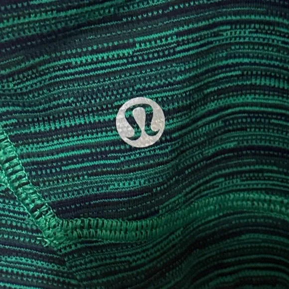 Lululemon Precision Green Cyber Jungle Blue Front Zip Jacket Size 8 - Picture 4 of 6